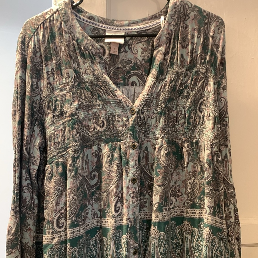 Knox Rose Paisley Print Women's Top Size Large